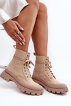 Women's Lace-up Trapper Boots Beige Gordts