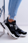 Sporty Women's Thick Sole Shoes Black Remember