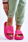 Fashion Foam Slippers On Chunky Platform Fuchsia Linnea