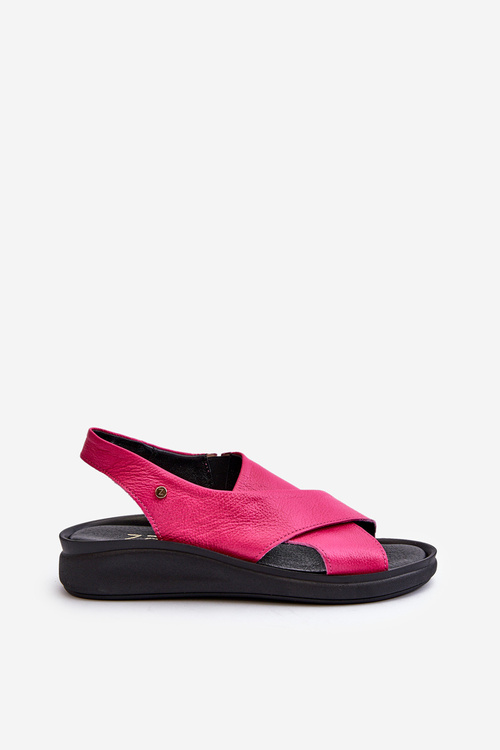 Leather Wedge Sandals Black Morgan