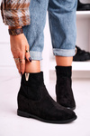 Women's Ankle Boots Hidden Wedge Suede Black Vanya