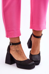 Fashionable Pumps On Massive Heels Black Sandia