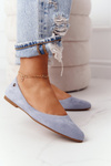 Zamszowe Baleriny Sergio Leone BL622 Niebieskie