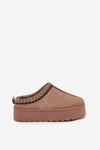Children's Youth Snow Boots with Embroidery on Platform Khaki Jolisse