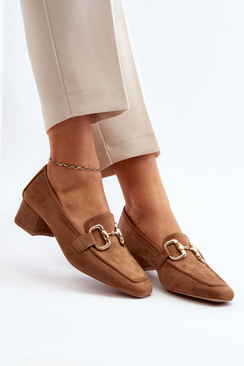 Low-heel Court Shoes with Embellishment Camel Dolvira