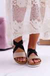 Black Women's Sandals with Erasers Itako