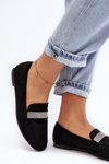 Women's Black Loafers with Rhinestones Ralrika