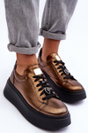 Buty Sportowe Skóra Platforma Maciejka 06191-24 Miedziane
