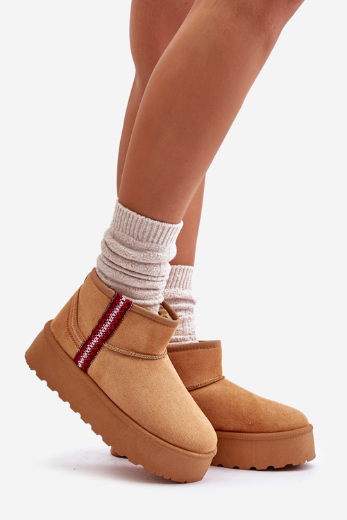 Women's Snow Boots On Platform Insulated Camel Lomessa