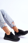 Buty Sportowe Sneakersy Damskie Wsuwane Czarne Rosett