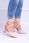 Women's Stiletto Strappy Tiered Beige Demmi pumps