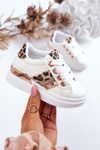 Leather Sport Shoes Leopard White Trixie