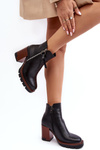 Women's Leather Boots on Heel Black Brittney