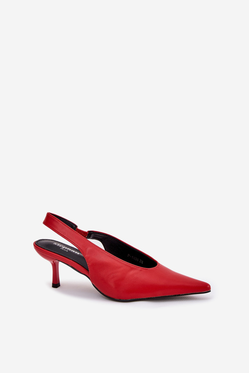 High Heels With Open Heel Eco Leather Red Aricandia