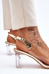 Fashionable Transparent Sandals With Ornaments Gold Carmelo 