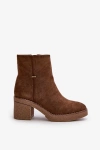 Women's Heeled Boots Insulated Eco Suede Brown Arkesia