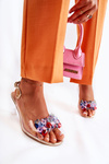 Elegant Sandals With Crystals Gold Lanette