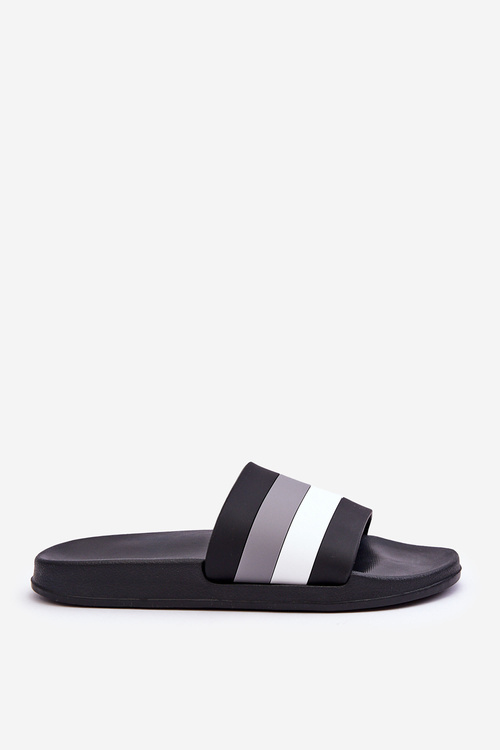 Women's Striped Slippers Black Vision