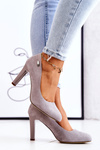 Women's Suede Stiletto Leather Sergio Leone Grey Campbell pumps