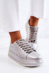 Sneakersy Buty Sportowe Dżety Srebrne GOE JJ2N4048