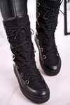 Snow Boots With Fur Suede Black Laura Messi 2054