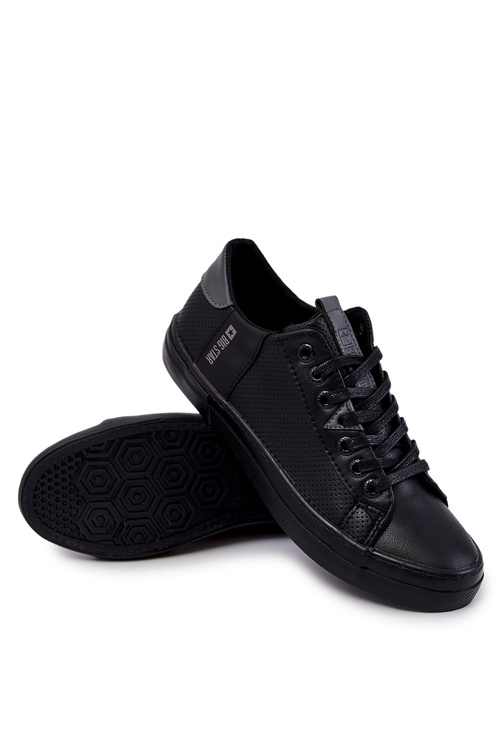 Trampki Buty Sportowe Męskie Skórzane Czarne Big Star JJ174227 