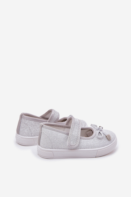Children's Ballet Flats With Bow Silver Amirinas