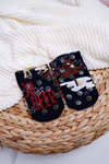 Women's Christmas Socks Antiskid Navy Blue OH DEER