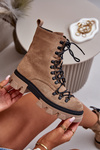 Warm Suede Boots Workers Tied Brown Pierro