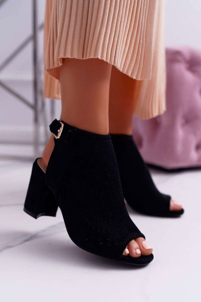 Women's Stiletto Sandals Peep Toe Black Florina