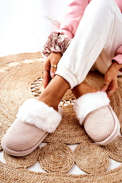 Fleece-lined Slippers Beige Flamarin