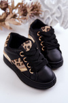Leather Sport Shoes Leopard Black Trixie
