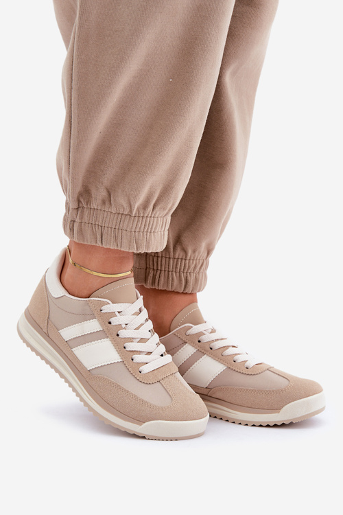Sneakersy Trampki Niskie Damskie Beżowe Sellira