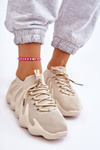 Sneakersy Damskie Wsuwane Beżowe Myles