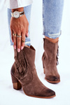 Women’s Boots On High Heel Leather Cappuccino Quintana