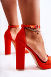 Classic Sandals On High Heels Orange Baleira