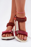 Women's Velcro Sandals D.Franklin DFSH406003 Burgundy