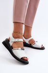Women's Leather Platform Sandals White Katte