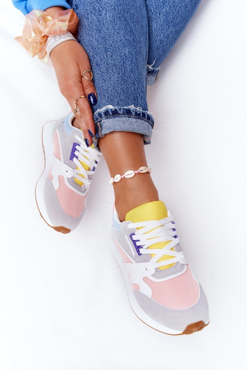 Damskie Sportowe Buty Sneakersy Różowo-Szare After Hours