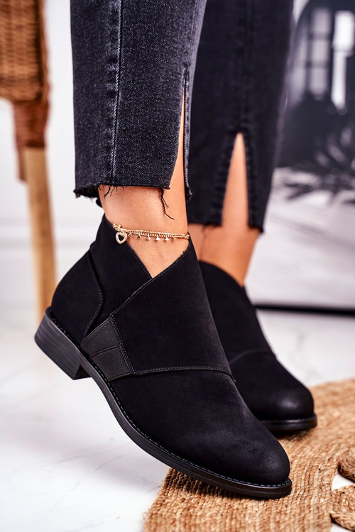 Women’s Boots On Flat Heel Black Sirro