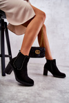 Suede Boots With Studs On A Post Black Cambia