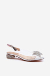 Transparent sandals with low heel and silver ornament D&A MR38-383