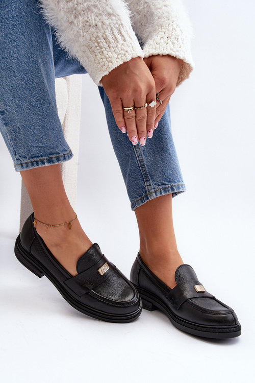 Zazoo 20165 Women's Black Leather Moccasins