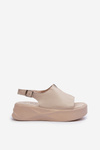 Women's Leather Platform Sandals D&A SJ2301-2 Beige