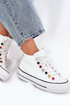Leather High Top Sneakers Women GOE RR2N4102 White