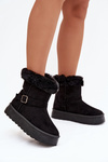 Women's Snow Boots On Platform With Buckle And Faux Fur Czarne Jesella