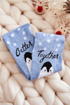 Women's Socks Christmas Patterns With Penguin Blue