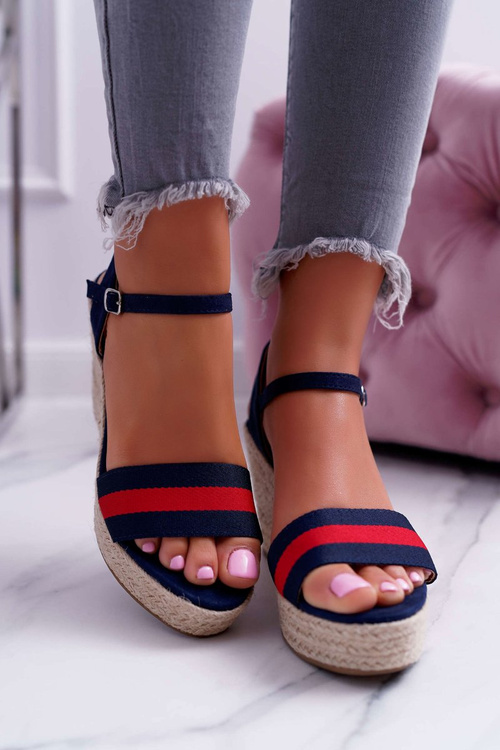 Ladies' Platform Platform Sandals Flaxen Blue Renew