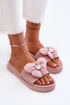 Women's sandals with decoration on low platform pink Cedrella