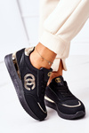 Women’s Sport Shoes Sneakers Black-Gold Under Control